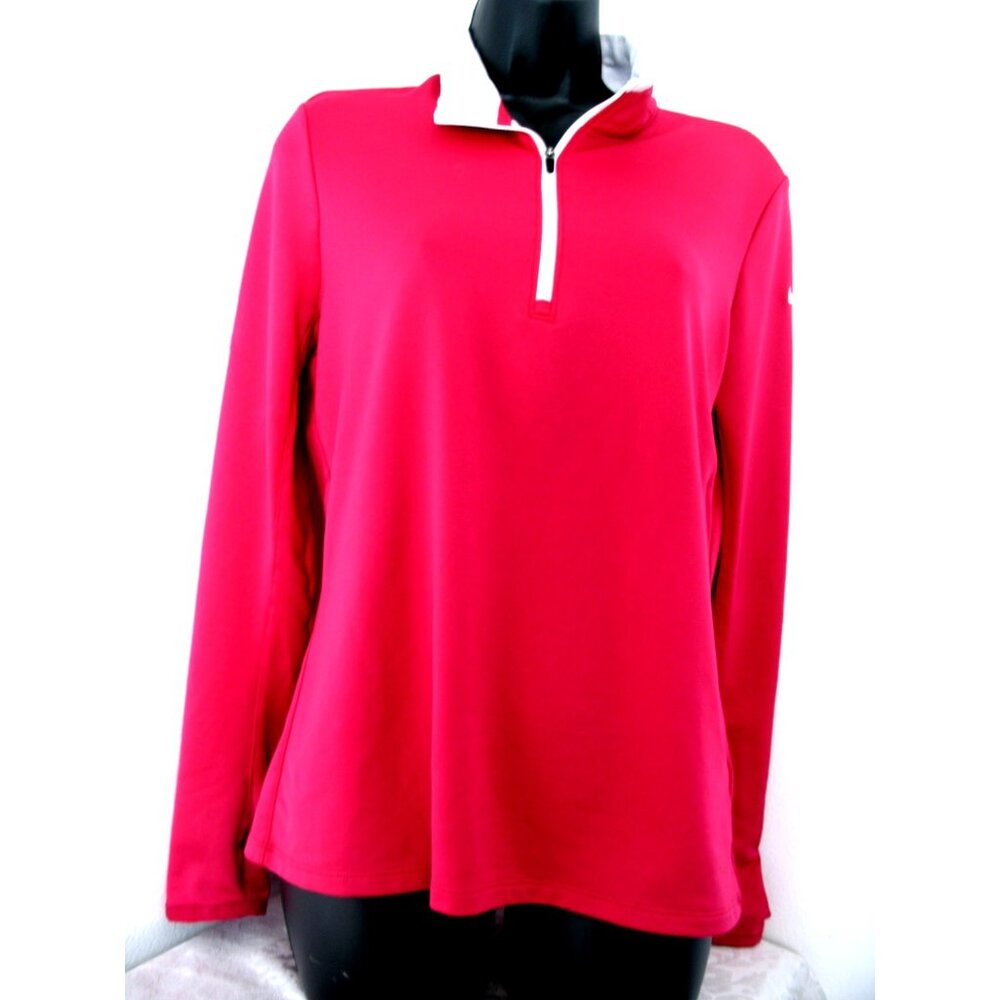 Nike Trac Jacket Pink/White  Pullover, 1/4 Zipper, Size Medium